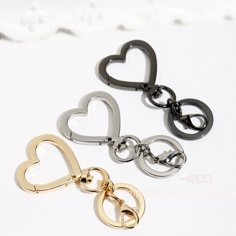 Tự làm nút khóa đôi khóa đôi chất lượng cao với tôm càng khóa khóa kim loại trang sức túi treo phụ kiện tóc quả bóng mặt dây chuyền - Phụ kiện chăm sóc mắt