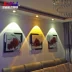 Bối cảnh tường LED spotlight phòng khách sofa cạnh trần lỗ nhúng TV bullseye đèn hiện đại tối giản downlight - TV