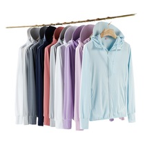 U5 womens sun protection clothing ice silk removable brim lightweight breathable anti-UV mens sun protection clothing