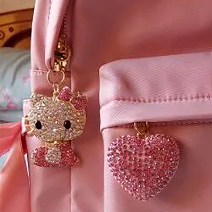 Cute Katie Cat Bookbag Accessible Car Key Clock Pack Dolly in Little Hangpin Decoration Girl