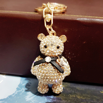 Creative keychain cute bear bear car key chain ornaments female simple bag pendant Chinese Valentines Day gift