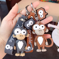 Zodiac little monkey car pendant key ring ring female boy cute couple pair schoolbag pen bag ins Net Red