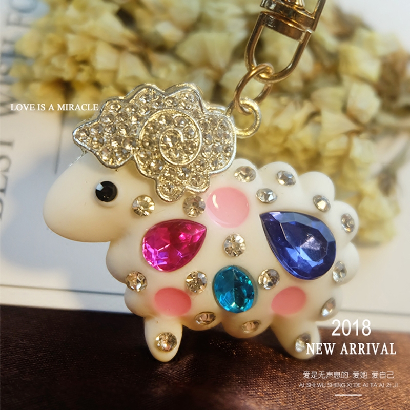 Twelve Zodiac Sheep Key-buckling car couple mobile phone hanging a pair of creative cute if the keychain buckle men and women