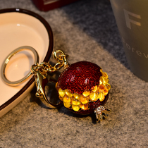 Han Edition Crystal Car Key Clock Crystal Pomegranate Key Chain Package Hangyun Birthday Gift Ms Korea