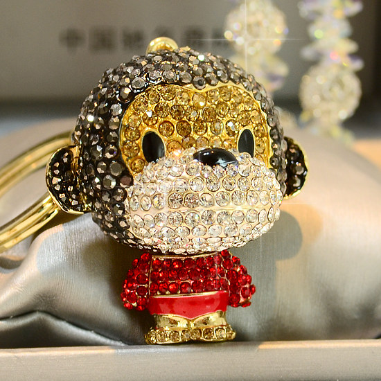 Cartoon Zodiac Zodiac Monkey Key Button Car Key Chain Bag Pendant male and female if button lock spoon is cute