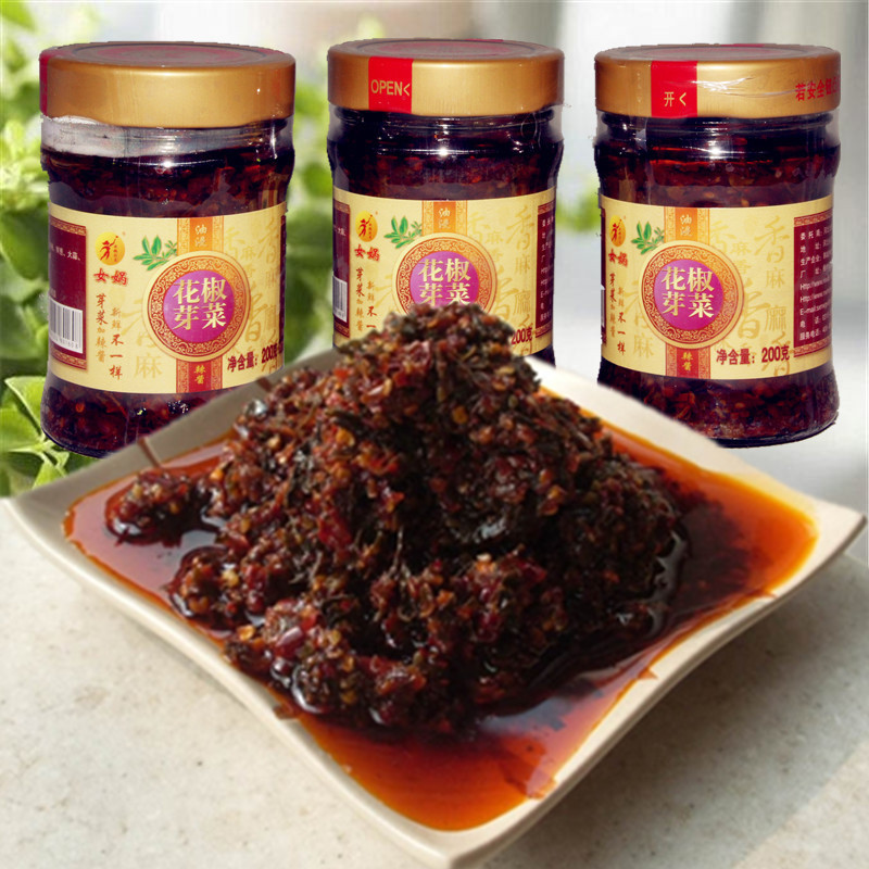 Handan Involved County Special Produce Chili Sauce Woman Nu Pepper Sprout Vegetables Hot Sauce Pinch of steamed buns mixed with noodles Next meal 200g * 3 bottles