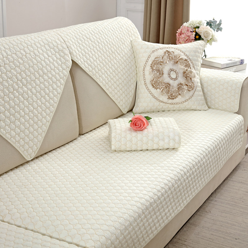Cotton sofa cushion four seasons universal fabric non-slip modern simple solid color cushion all-inclusive universal cover back towel