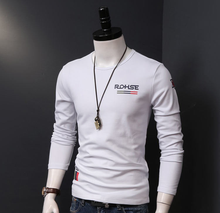 Mùa thu đông dày nam áo thun dài tay cổ tròn Slim nam áo đáy quần áo mùa thu cộng với áo thun nhung ấm áp thủy triều áo thun cotton