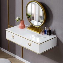 Solid Wood Light Extravagant Wall-mounted Suspension Dresser Lady Brief small family Type Bedroom suspension Makeup Table Containing Cabinet