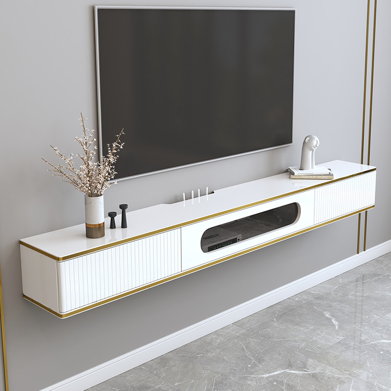 Simple and modern wall-mounted hanging TV cabinet light luxury minimalist small apartment living room hanging TV cabinet hanging cabinet