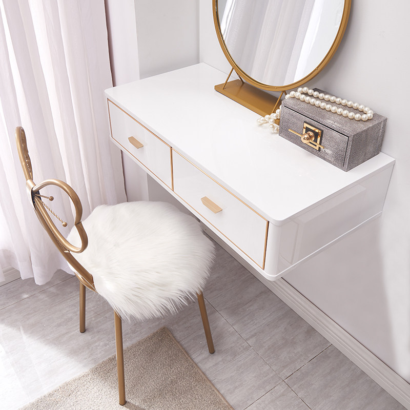Simple modern wall-mounted dressing table dressing table small apartment bedroom master bedroom wall dressing table storage cabinet integrated