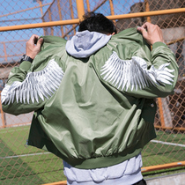 Trendy brand hip hop jacket frock embroidered Air Force bomber jacket Mens spring and autumn wings couple coat baseball suit