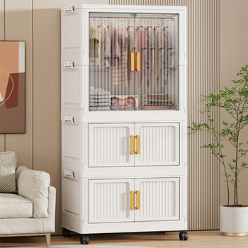 No installation children's wardrobe baby clothes storage cabinet baby wardrobe multi-layer plastic household finishing storage cabinet