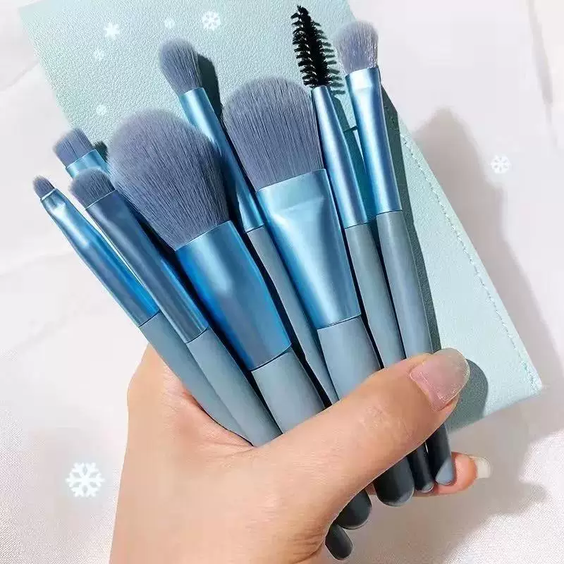 Качественная кисть, набор, ручная основа под Concealer, мягкий пудровый, косметичка, 8 штук