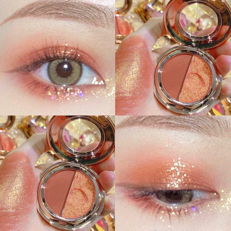 Samsea Sainte Hibicoloured eye shadow disc 2021ins ultra-fire pearly shiny pink sheet earth waterproof small disc portable