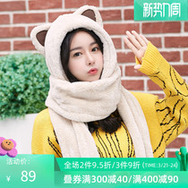 Fancet Scarf Woman Winter Cute Coral Suede Round Neck Double Layer Thickened Hat Circumference Scarves scarves gloves