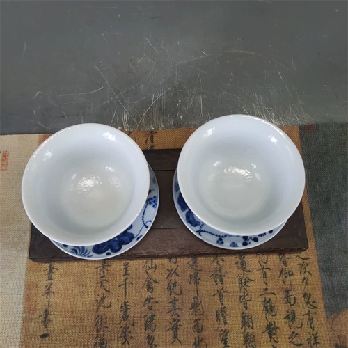 Мин Сюанде сине -белая рыба шаблон ванны сан -сантид крышки станка антикварные антикварные антикварные фарфоровые украшения люминесцентные фарфоровые старые продукты сбор