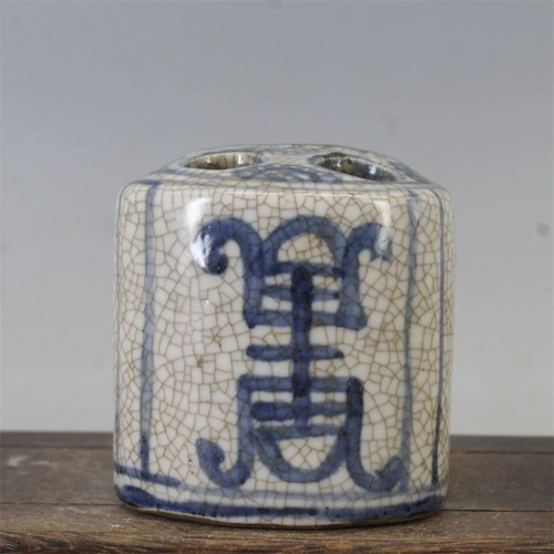 Сине-белый антикварный фарфоровый держатель для ручек