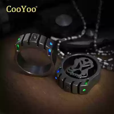 Coyoo cool friend Cold ring body defense ring ring ring jewelry glowing EDC multi-function defense broken window hand stabbing Tiger