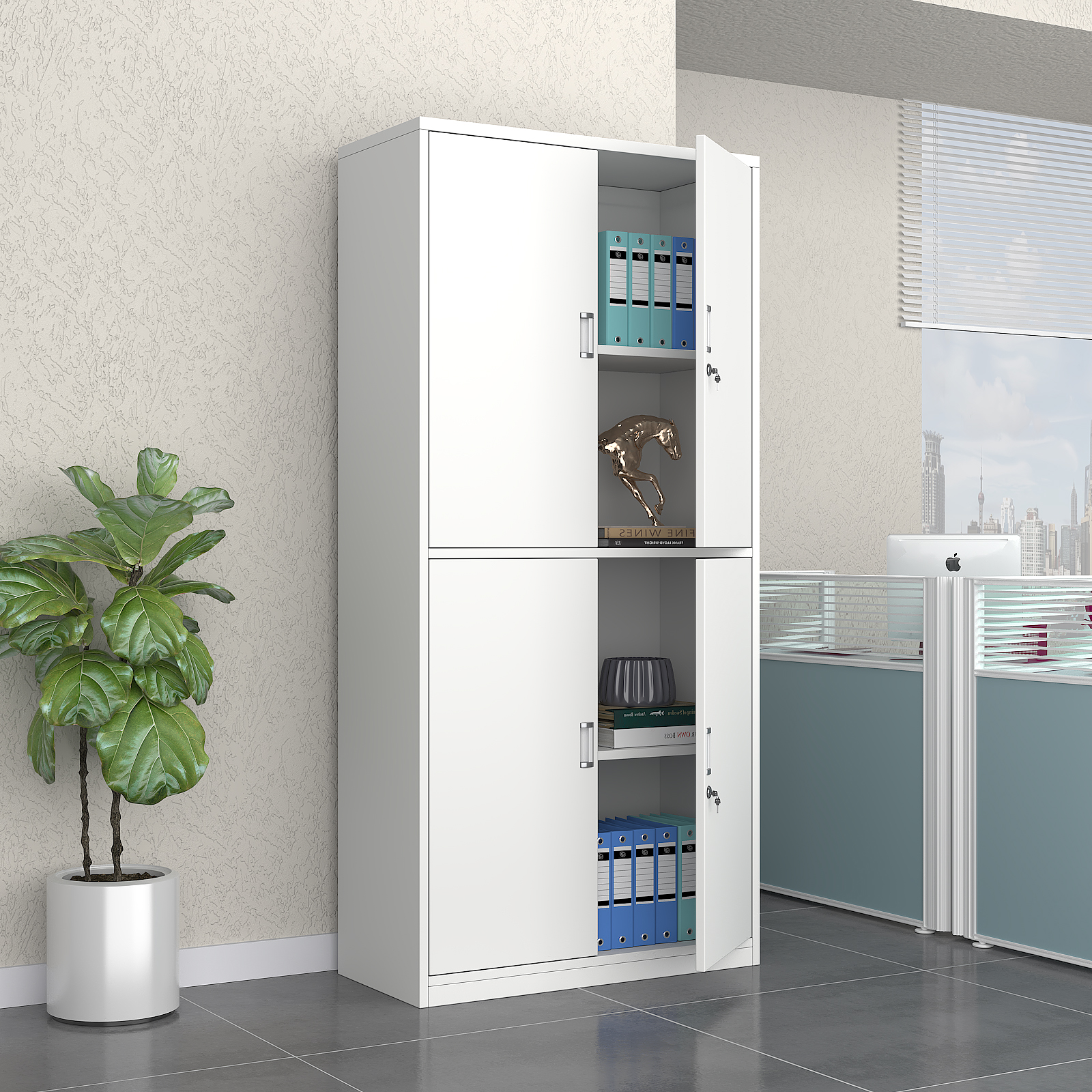 Tong Double section filing cabinet steel with lock information cabinet Financial warrant cabinet filing cabinet bookcase Cabinet Tin Cabinet