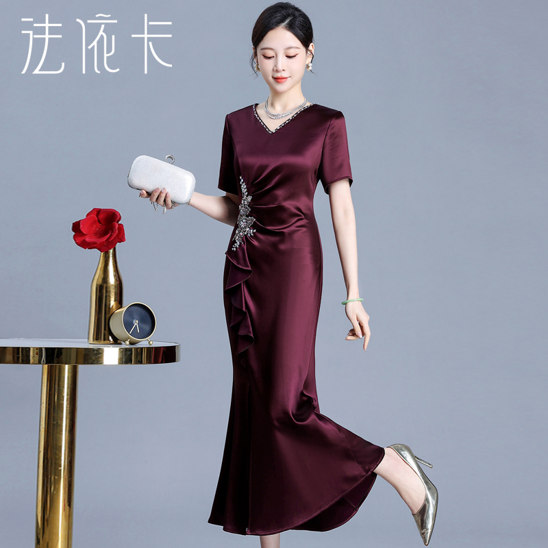 2026 Summer Elegant Mother-Of-The-Bride Dress, New Luxury Style, Fashionable and High-End, Age-Reducing, Mother-In-Law Wedding Banquet Dress