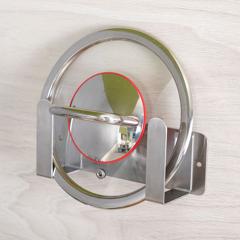 Nail-free wall-mounted pot cover rack Punch-free kitchen stainless steel 304 pot cover rack Cutting board shelf Cutting board storage shelf