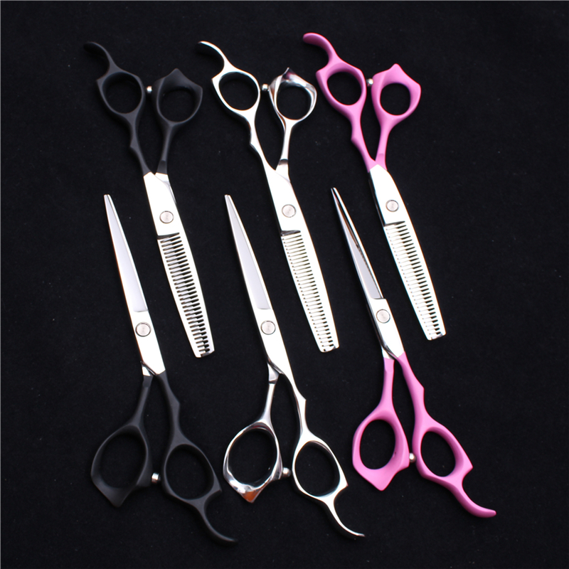 Hair Salon Professional Barber Scissors Elastic Paint Non-slip Handle Flat Shear Teeth Shear Flat Shear Tooth Shear Liu Hai Thinning Shear Set