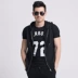 Áo vest nam mùa hè phiên bản Hàn Quốc của áo dài tự tay có mũ trùm đầu thể thao bằng vải cotton - Áo vest cotton áo 3 lỗ tập gym Áo vest cotton