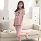 . Đồ ngủ cô gái mùa hè cotton ngắn tay cắt quần mỏng phần béo mm của phụ nữ rộng rãi quần kích thước lớn dịch vụ tại nhà - Cha mẹ và con