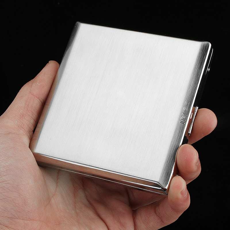 High-grade pure copper metal cigarette case ultra-thin 20-pack automatic flip cigarette case German quality brushed personalized cigarette case