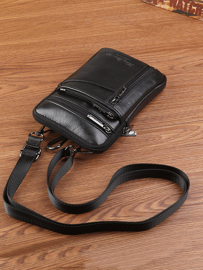 Summer Crossbody Phone Bag, Shoulder Bag, Genuine Leather Bag, Waist Bag, Real Cowhide Multifunctional Men's Mini Small Bag, Portable
