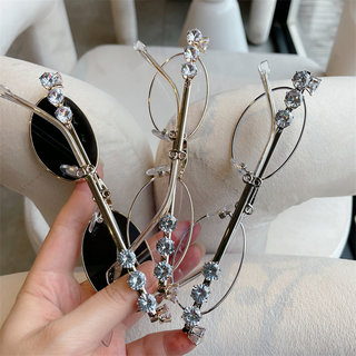 High quality oval metal diamond eyeglass frames for men and women