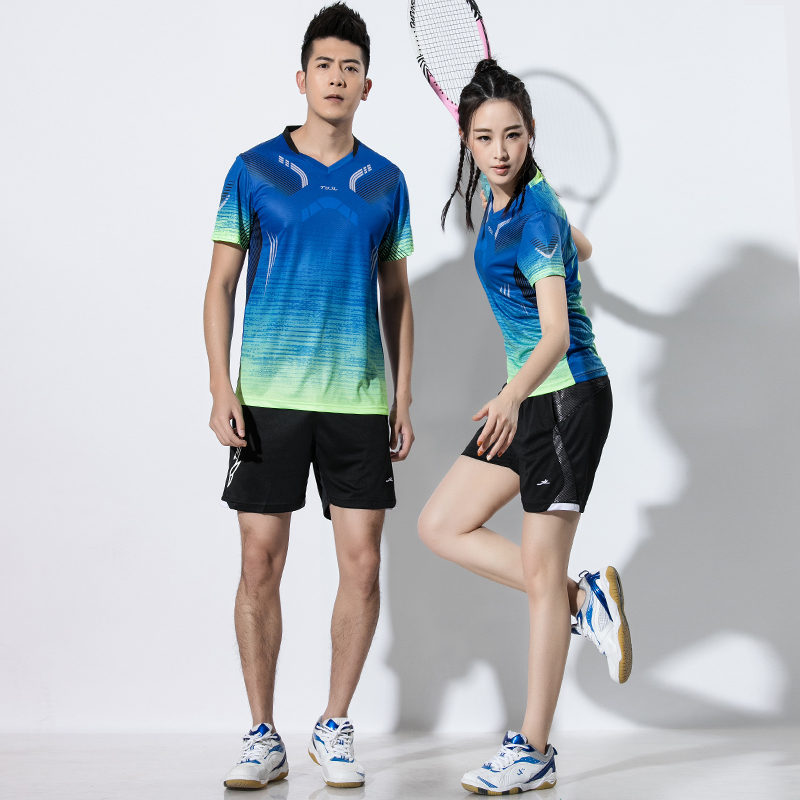 Badminton Suit Suit Men And Women Custom Race Team Uniform Speed Dry Suction Sweat Short Sleeve Shorts Sportswear Two Sets