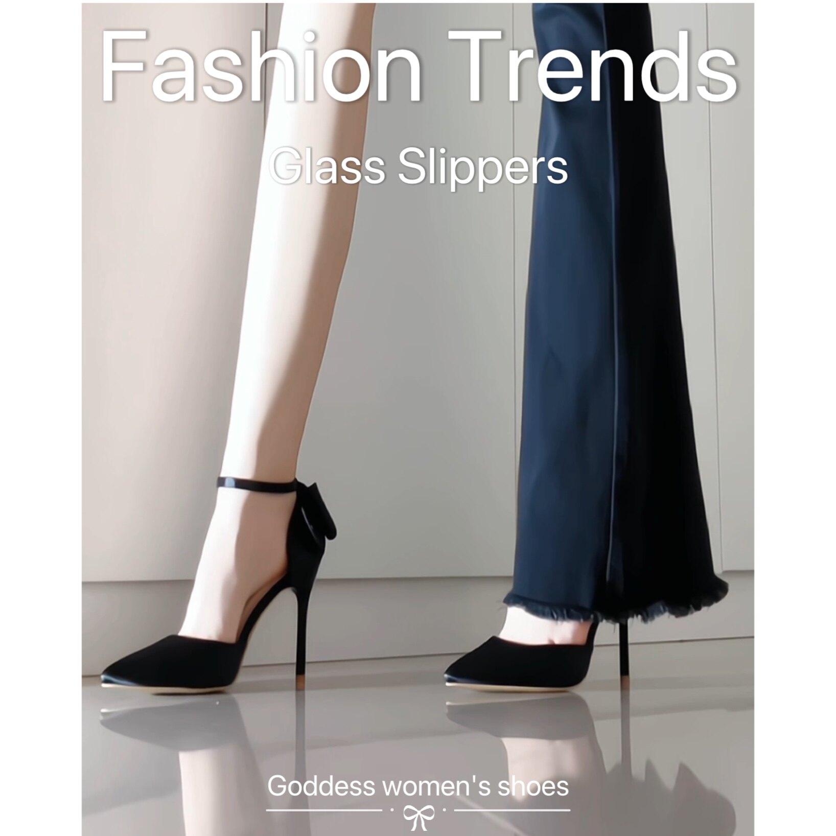 Black pointed-toe high heels, women's 18th birthday gift, satin stiletto heels with bow, versatile sandals for women.