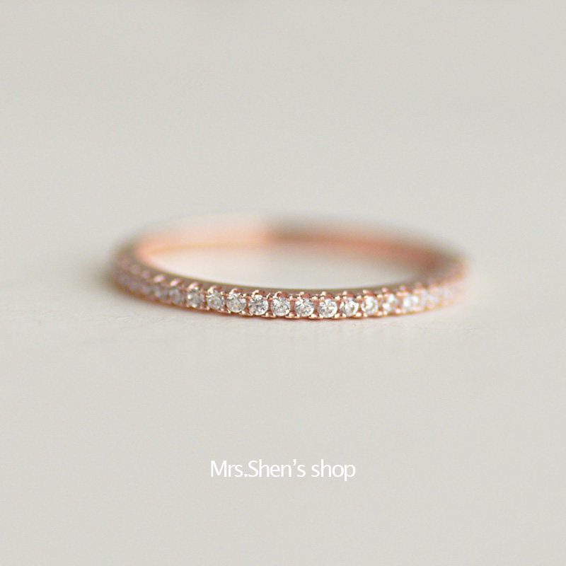 t Shen's wife S925 pure silver ornament ring female plated rose gold slim fashion single ring female bestie ring gift