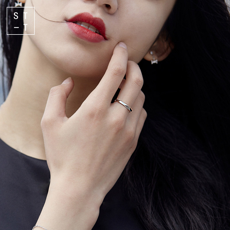 t Mrs. Shen Mrs. S925 pure silver lovers ring female men Jane about 100 lap cut with single ring index finger ring ring lettering