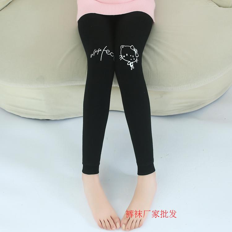 Cô gái cộng với quần legging nhung mặc quần dài trẻ em dày hơn quần ống rộng chân quần thun cotton cotton mùa thu đông quần áo bé trai