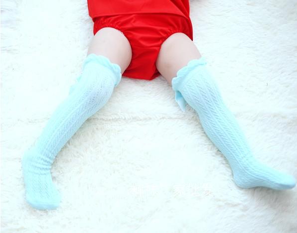 Trẻ em trung bình và nhỏ trẻ em vớ cô gái trong vớ trên đầu gối bé vớ trẻ em bông mùa hè lưới phần mỏng thủy triều
