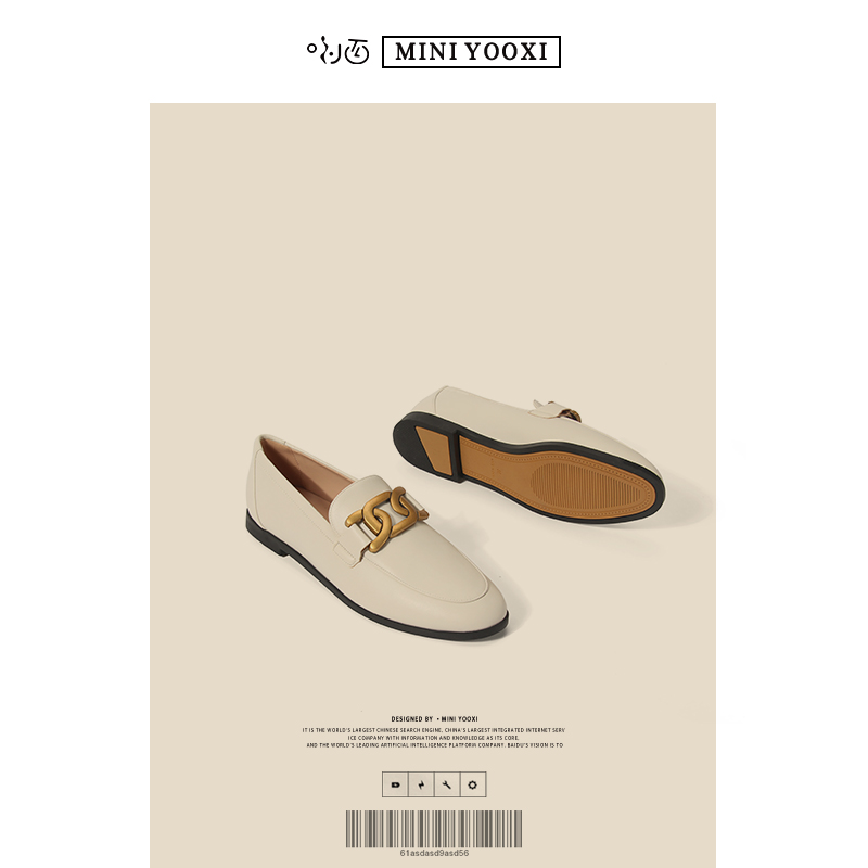 Single shoes women's 2021 spring and autumn new leather loafer shoes flat British style small leather shoes black retro soft leather