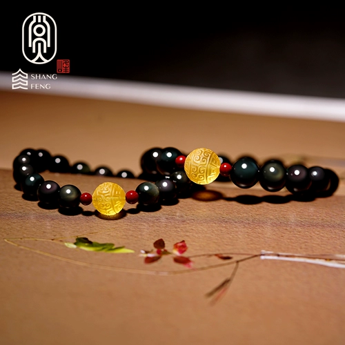 Натуральный браслет с одной бусиной из воскового агата подходит для мужчин и женщин, четки из круглых бусин, оберег на день рождения, браслет из кварца, ювелирное украшение, аксессуар, природная руда, цвета киновари