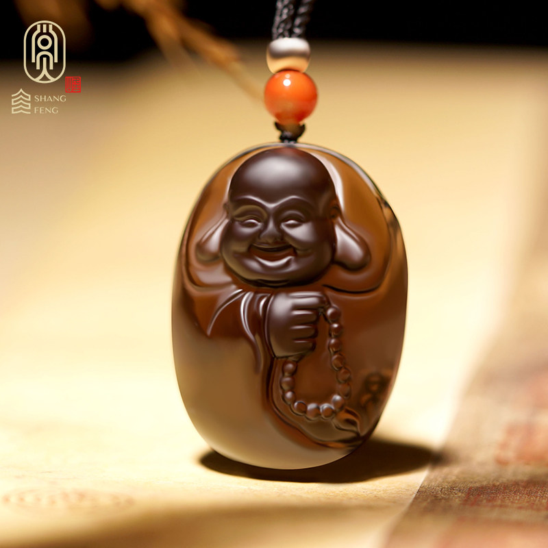 Ice Obsidian Maitreya Buddha Pendant Ladies Small Buddha Buddha Laughing Buddha Big Belly Buddha Pendant Necklace Pendant Gift Men