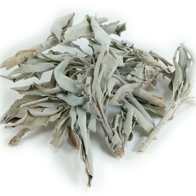 Whole Leaves of White Sage, Dehydrated and Crushed, from California, Usa, 500g Pack, for Smoke Cleansing and Demagnetization
