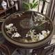 Chinese round table mat double-layer round table cloth hollow soft glass solid wood home hotel round dining table mat protective mat