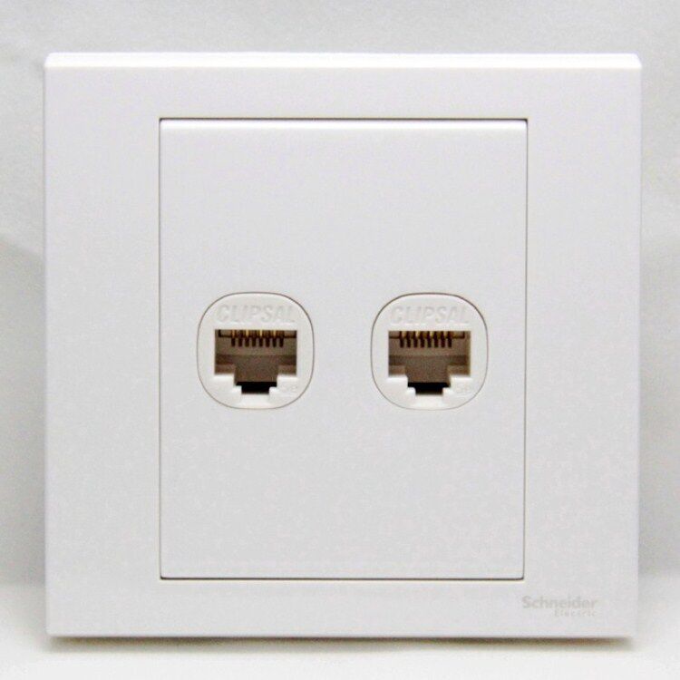 Schneider Kisson Ruyi series switch socket dual computer dual information socket EV52RJ5 white