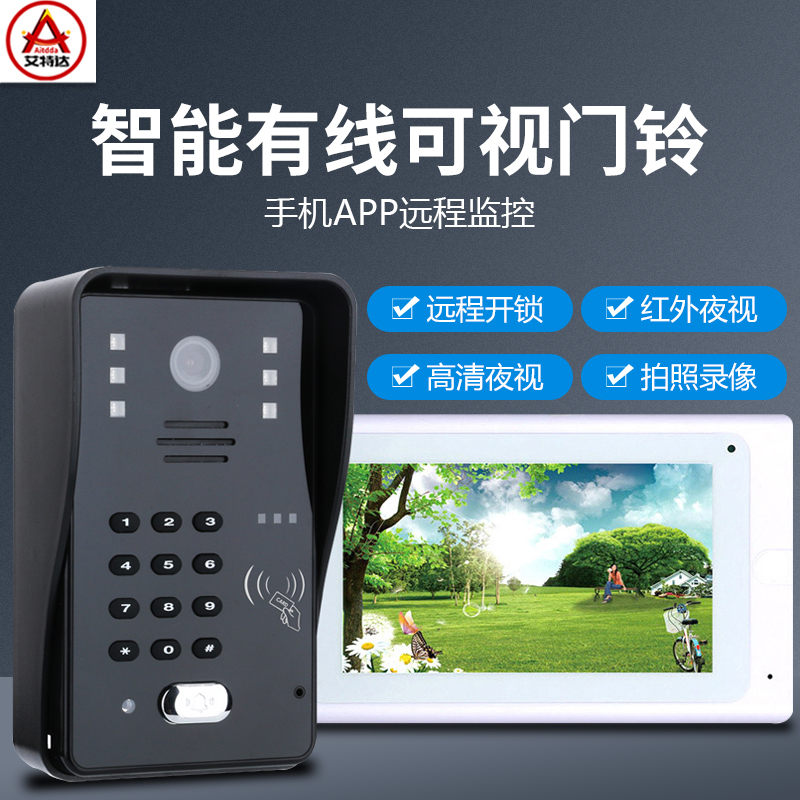 Eiteda Visible Talkback Remote Wifi Electronic Doorbell Home Villa Call Unlock Password Swipe Access