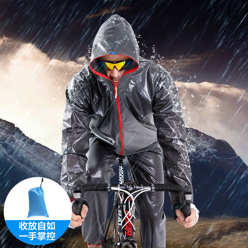 Riding raincoat windbreaker men's mountaineering bicycle two-piece poncho rain pants suit women's sports outdoor running clothes