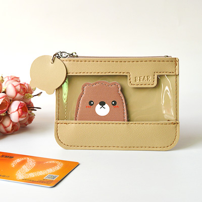 ins super hot summer card bag ladies mini Korean version cute Korean KAKAO bear fart peach small square bag coin purse