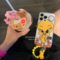 Apple, желтый браслет из бисера, кукла, совместимая подвеска, iPhone14 Pro, iPhone 11/12/14, чехол для телефона, защитный чехол с бусинами, iphone, 15, 15promax