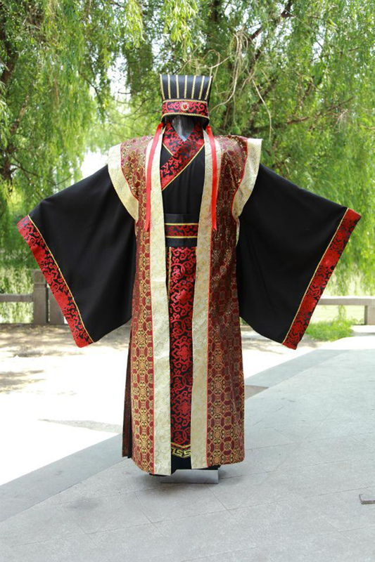 Ancient Costume Male Zhuge Liang Minister Prime Minister Hanfu Tang Suit Spring and Autumn Period Warring States Period Three Kingdoms Official Uniform Han Dynasty Performance Costume Cao Cao