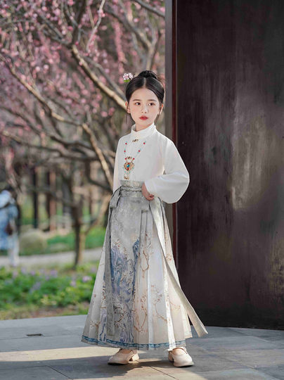 儿童马面裙女童套装春秋2024新款中国风新中式古装汉服春款超仙女